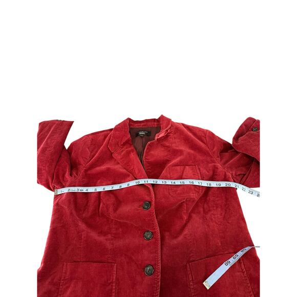 Talbots Blazer Burgundy Corduroy Office Work Career Business Size 14 Petite - Picture 11 of 13